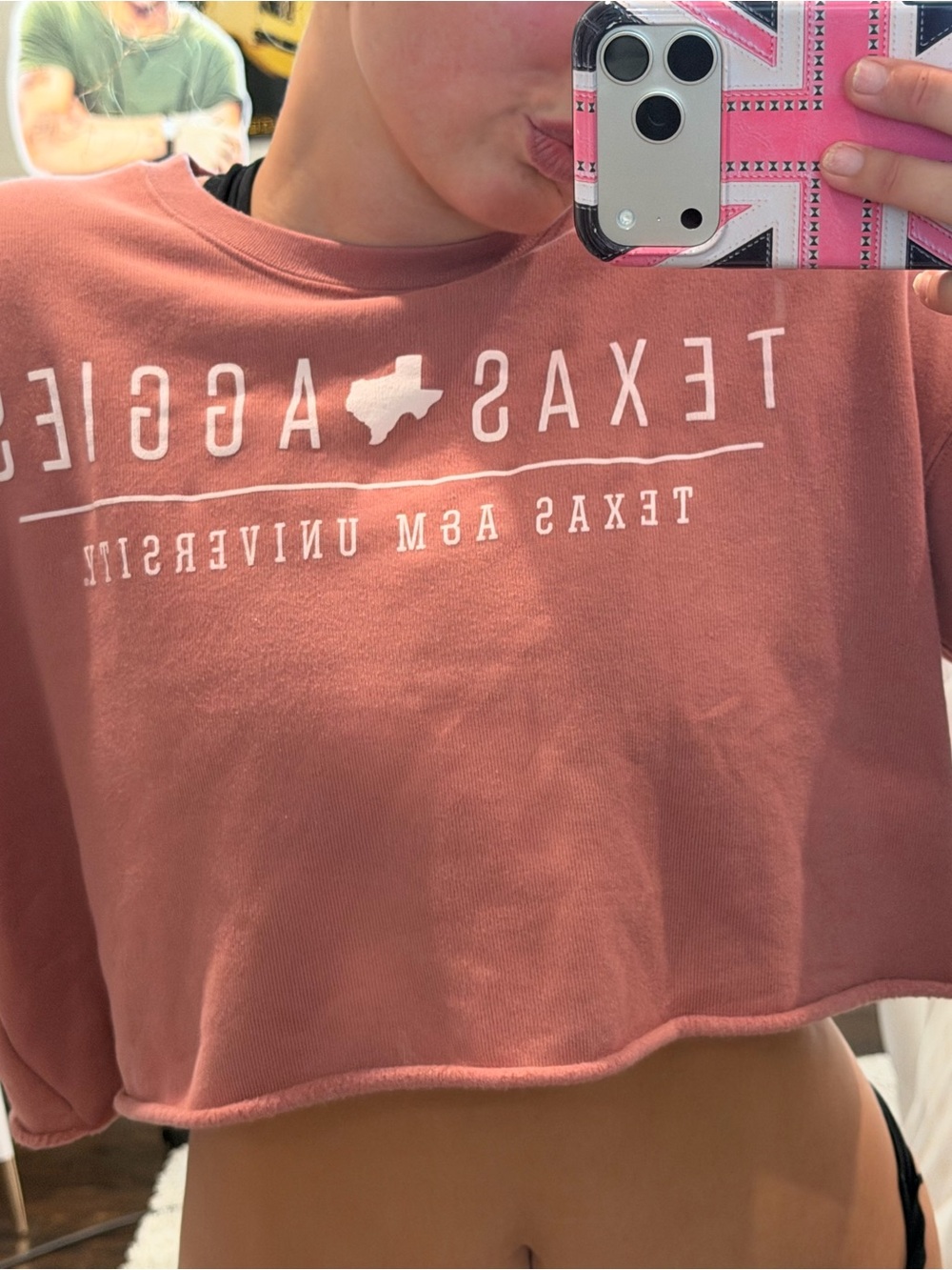 Texas A&M University Cropped Crewneck Sweatshirt - Dusty Rose